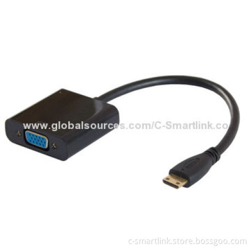 Mini HDMI® to VGA M/F Active Adapter, Audio Output, Converts Digital Mini HDMI Signal to VGA
